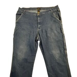 STANLEY Men's Blue Denim Carpenter Work Jeans Size 38x30 Loose Baggy Straight